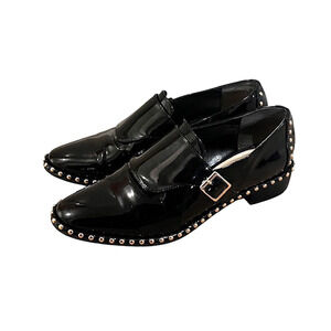 Adrianna Papell Pierce Monk Strap Loafer- Black patent leather Women's 8 M